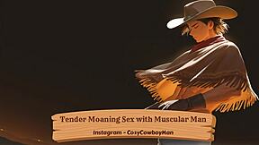 Hot sex with a muscular guy and his sexy moans