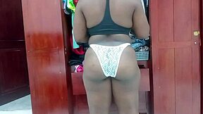 A tempting woman in her private space, so cute