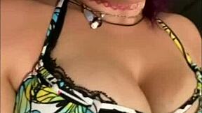 While daddy is at work, amber masturbates and squirts for him