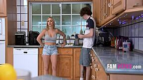 A hot chick fucked by her stepbrother in their family car
