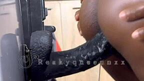 Dildo slamming in kitchen, hottest cam show ever!
