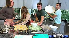 Step mom is free to use on Thanksgiving by a horny step son