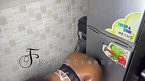 Dildo slamming in kitchen, hottest cam show ever!