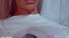 Big tits busty pornstar in wet t-shirt in the shower
