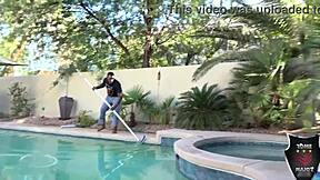 The pool guy, Rome Major, got banged up in the pool by Ashley Pink