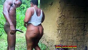 African beauty rides hard outdoors, craving every deep thrust