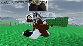 Cowgirl is being fucked by a sword in Roblox game