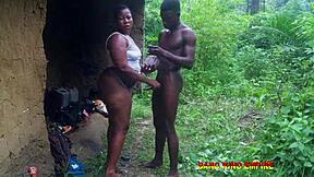 African beauty rides hard outdoors, craving every deep thrust