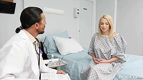 The doctor examines Madison's ass hole using his penis