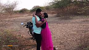 An Indian girl is tied up and gets fucked in the open air
