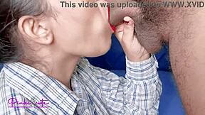 xxx teacher cums in student's mouth during pov blowjob. she swallows it all!
