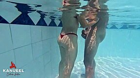Older man fucks young woman in the pool