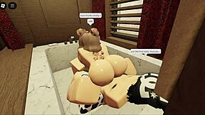 A sexy brunette with big ass gets fucked in the bathtub