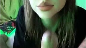 The girl licks the cock of a stranger that she found on Snapchat
