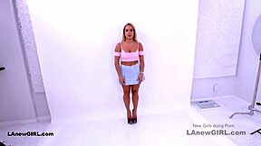 The beautiful blonde model is fucking with the producer at casting