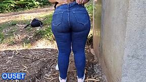Fucking in the forest with a curvy woman with big ass