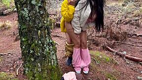 Busty Stepmom Sucks Stepson's Cock and Rides Hard in Field