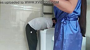 i couldn't resist teasing the repair guy fixing my washing machine at home.