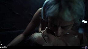 feral girls screwing hard in sticky slime