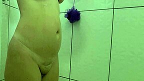 Man, my hot neighbor Sophie Helenass showerin’ after gym, cleanin’ that ass n’ pussy right