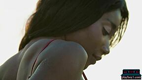 Two Stunning Ebony Models Selene Kitt and Mimi Desuka Pose for Playboy
