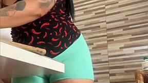 Japanese woman with huge swollen pussy shows off