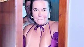 two studs dominate a naughty brazilian aunt