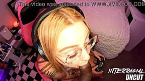 My slut sucks my BBC while playing Fortnite without missing a beat