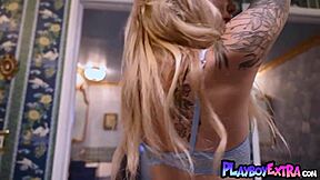 Bombastic Blonde Teen Hottie Junipr Keiko Strips Wild!