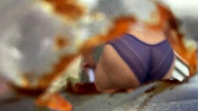 Camera Catches Latina Changing at Beach Unaware of Pervert
