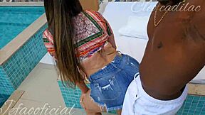 Brazilian star Cleo Cadillac takes on a thick funk rod bareback