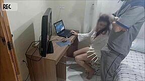 I can’t believe this naughty housewife let a depraved repairman work on more than just the house.