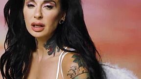 Naked milf Joanna Angel strips to show her sexy tattoos