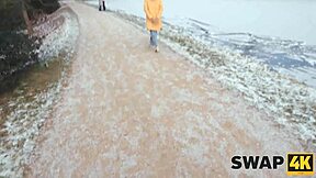 swap4k sunday walk turned into bedding a hot girl for her first threesome