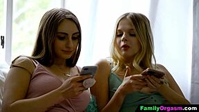 familyorgasm - cute blonde girl sneaking around with her friend's stepdad for hot doggystyle.