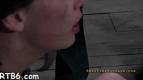 Beauty endures harsh punishment on her shaved tight pussy