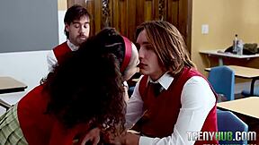 Classroom Chaos as Teacher's Pet Turns Study Into Wild Threesome
