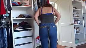 hey, caught stepmother getting dressed and she let me touch her