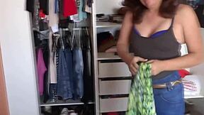 hey, caught stepmother getting dressed and she let me touch her