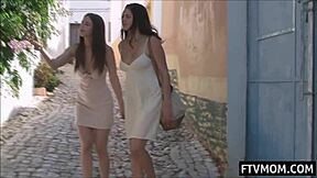 hey, check out francesca dicaprio and stella cox peeing in public streets!