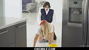 Thick Stepmom Used by Petite 18+ Stepson While Doing Chores at CNCMilf