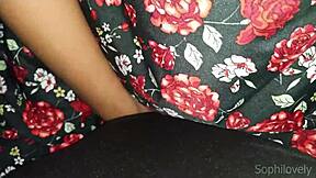 Hermanastra in Sexy Dress and Lingerie Rides Hard in Homemade Clip