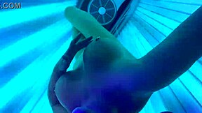Masturbate with Me in Hot Solarium Tanning Bed Big Tits Play