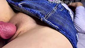 Hey, wanna see me fuck my shaved horny stepsister’s pussy and cum inside close up?