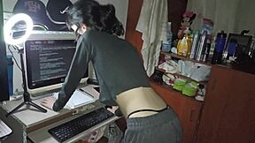 damn, hot alubna gets pounded hard while doing chores! she takes it all!
