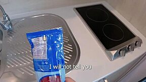 treated my stepdaughter with a special surprise instead of candy, ending with cum in her mouth