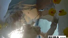 Sexy Nadia Dives into Bath with Rubber Duckies, Wow!
