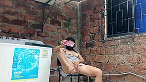 Hey, my slutty neighbor’s flashing her pussy in the yard under that dress!
