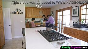 Familyorgasm - Old Man Bangs Daring Stepdaughter and Wife in Kitchen While Cooking Spaghetti