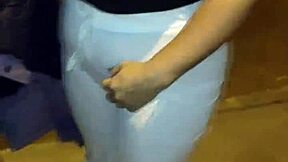 Hey, I offered cash to this curvy Venezuelan milf in red thong for public fun!